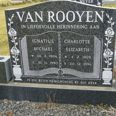 ROOYEN Ignatius Michael, van 1906-1990 &amp; Charlotte Elizabeth 1909-1996