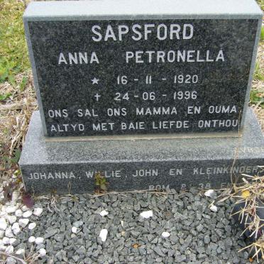 STAPSFORD Anna Petronella 1920-1996
