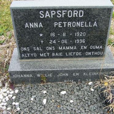 STAPSFORD Anna Petronella 1920-1996