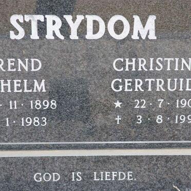 STRYDOM Barend Wilhelm 1898-1983 &amp; Christina Gertruida 1902-1990