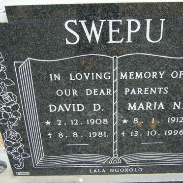 SWEPU David D. 1908-1981 &amp; Maria N. 1912-1996