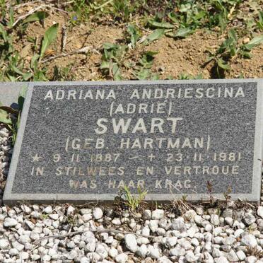 SWART Adriana Andriesina nee HARTMAN 1887-1981