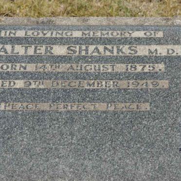 SHANKS Walter 1875-1949