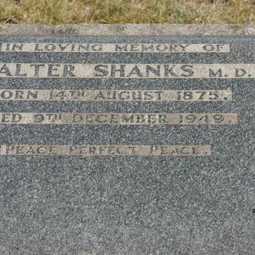 SHANKS Walter 1875-1949