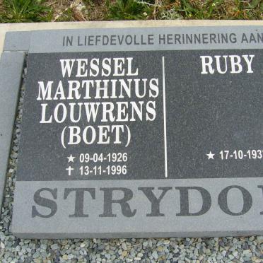 STRYDOM Wessel Marthinus Louwrens 1926-1996  &amp; Ruby 1933-