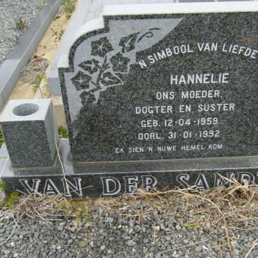 SANDT Hannelie, van der 1959-1992