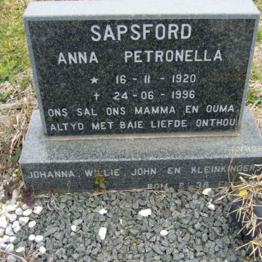 SAPSFORD Anna 1920-1996