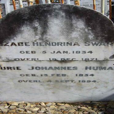 SWART Jurie Johannes 1834-1894 &amp; Elzabe Hendrina 1834-1871