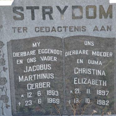 STRYDOM Jacobus Marthinus Gerber 1893-1969 &amp; Christina Elizabeth 1897-1982