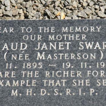 SWART Maud Janet nee MASTERSON 1895-1994