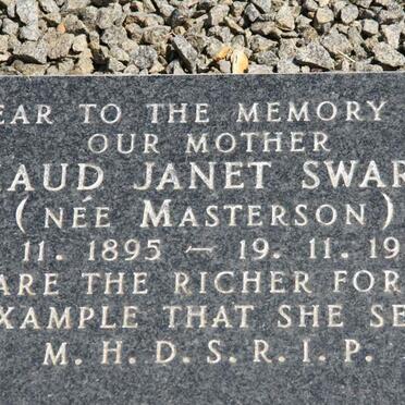 SWART Maud Janet nee MASTERSON 1895-1994