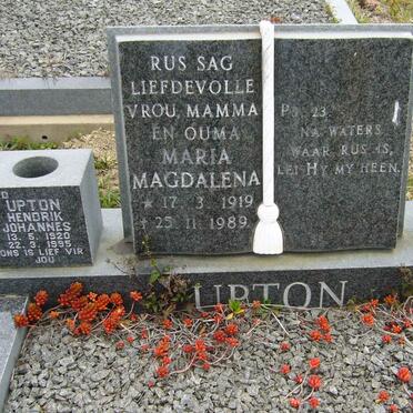 UPTON Hendrik Johannes 1920-1995 &amp; Maria Magdalena 1919-1989