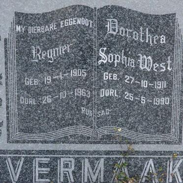 VERMAAK Reynier 1905-1963 &amp; Sophia WEST 1911-1990