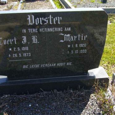 VORSTER Coert J.H. 1918-1973 &amp; Martie 1920-1993