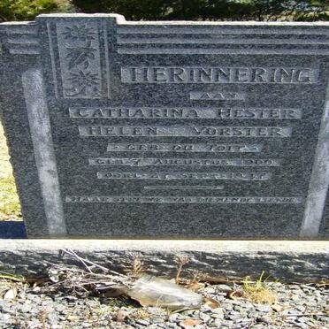VORSTER Catharina Hester Helen nee DU TOIT 1900-1947