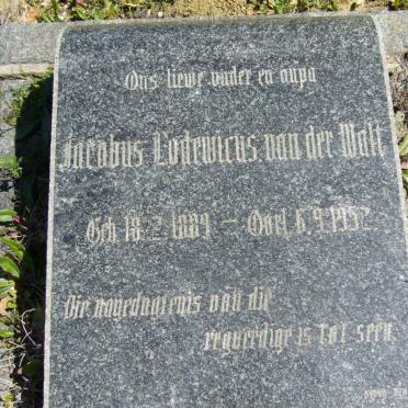 WALT Jacobus Lodewicus, van der 1889-1952