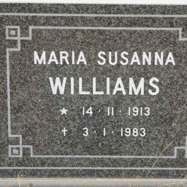 WILLIAMS Maria Susanna 1913-1983