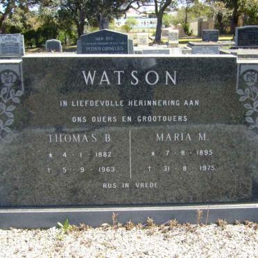 WATSON Thomas B. 1882-1963 &amp; Maria M. 1895-1975
