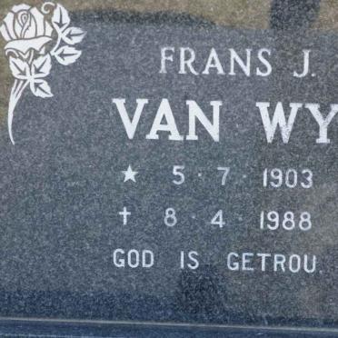 WYK Frans J., van 1903-1988 &amp; M.L. 1910-1997 