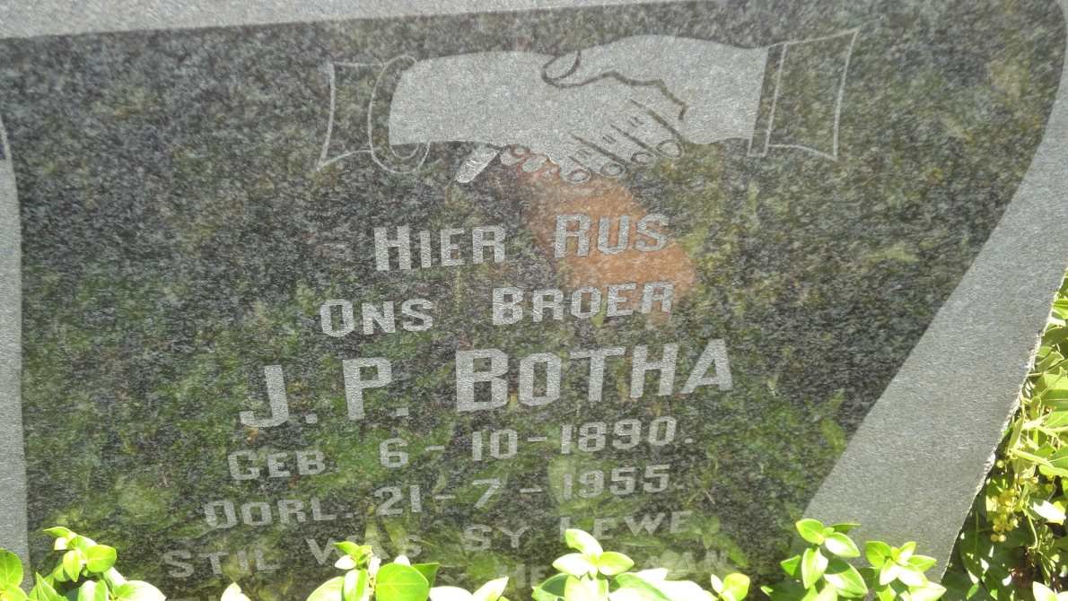 BOTHA J.P. 1890-1955