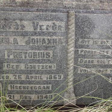 PRETORIUS Heila Johanna nee COETZER 1869-1940