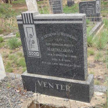 VENTER Martha Louisa nee V. D. WALT 1869-1954