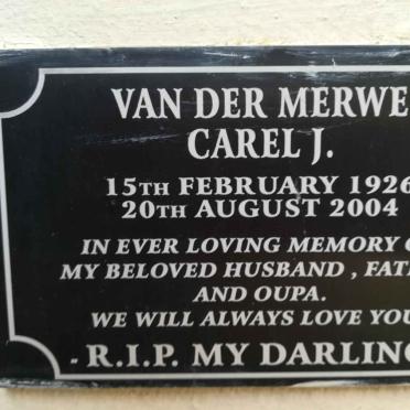 MERWE Carel J., van der 1926-2004