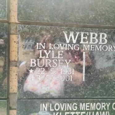 WEBB Lyle Bursey 1931-2001