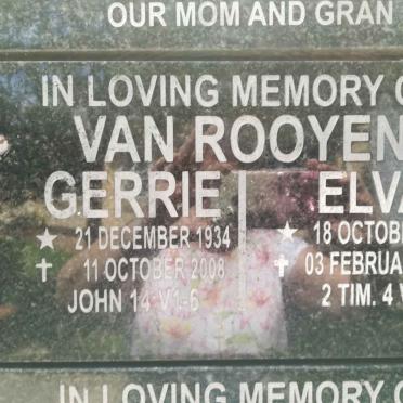 ROOYEN Gerrie, van 1934-2008 &amp; Elva 1942-2015