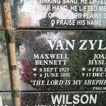 ZYL Maxwell Bennett, van 1923-2001 &amp; Joan Hyslop 1929-2015