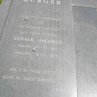BURGER Schalk Jacobus 1915-1977