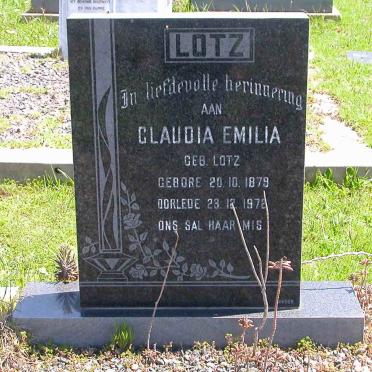LOTZ Claudia Emilia nee LOTZ 1879-1972