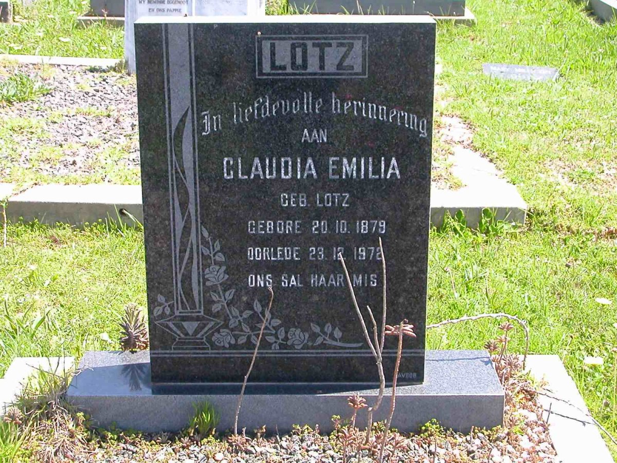 LOTZ Claudia Emilia nee LOTZ 1879-1972