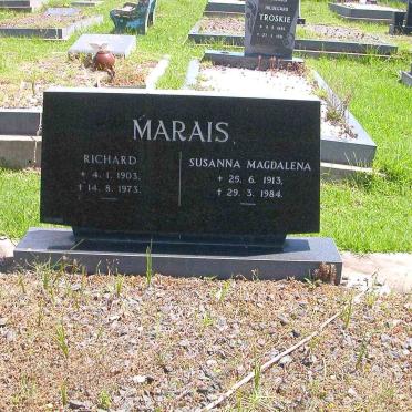MARAIS Richard 1903-1973 &amp; Susanna Magdalena 1913-1984