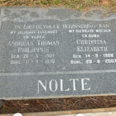 NOLTE Andreas Thomas Philippus 1907-1970 &amp; Christina Elizabeth 1908-2007