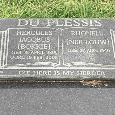 PLESSIS Hercules Jacobus, du 1935-2005 &amp; Rhonell LOUW 1940-