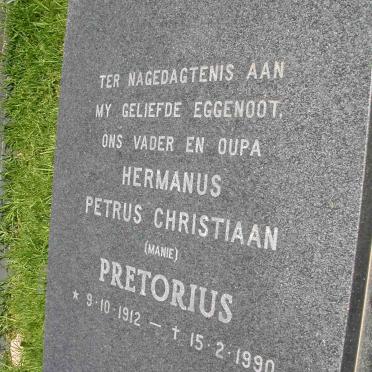 PRETORIUS Hermanus Petrus Christiaan 1912-1990
