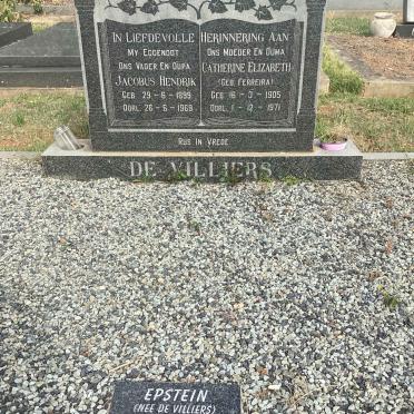 VILLIERS Jacobus Hendrik, de 1899-1969 &amp; Catherine Elizabeth FERREIRA 1905-1971