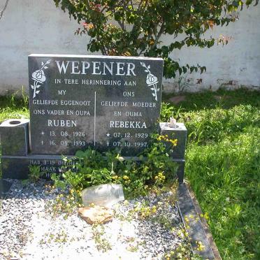 WEPENER Ruben 1926-1993 &amp; Rebekka 1929-1997