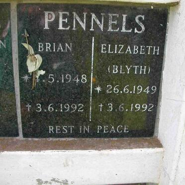 PENNELS Brian 1948-1992 &amp; Elizabeth BLYTH 1949-1992