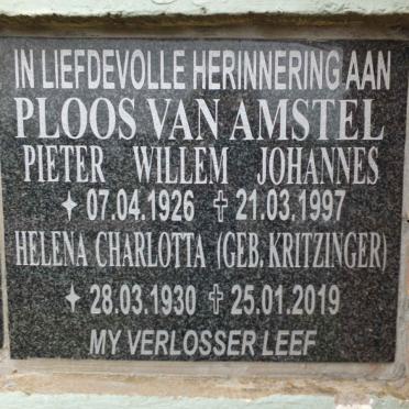 AMSTEL Pieter Willem Johannes, Ploos van 1926-1997 &amp; Helena Charlotta KRITZINGER 1930-2019