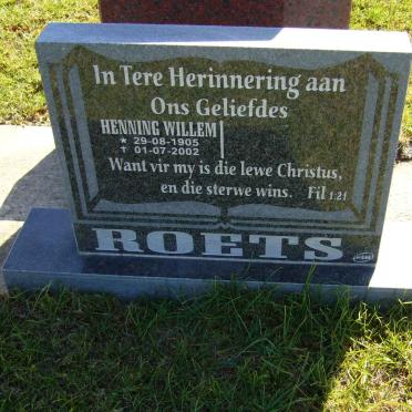 ROETS Henning Willem 1905-2002