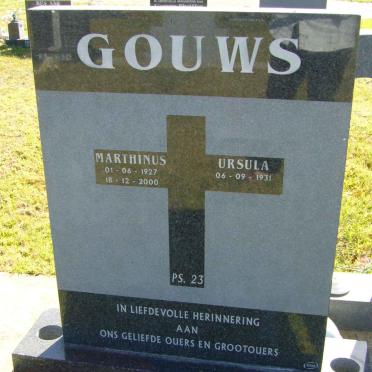 GOUWS Marthinus 1927-2000 &amp; Ursula 1931-