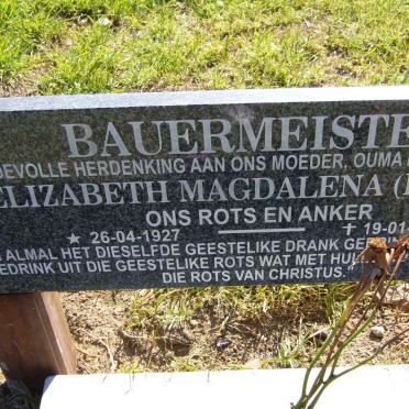 BAUERMEISTER Elizabeth Magdalena 1927-2006