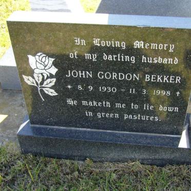 BEKKER John Gordon 1930-1998