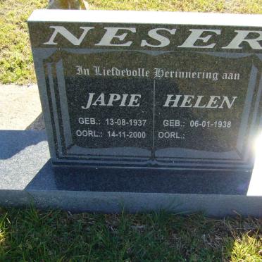 NESER Japie 1937-2000 &amp; Helen 1938-