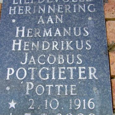 POTGIETER Hermanus Hendrikus Jacobus 1916-2000