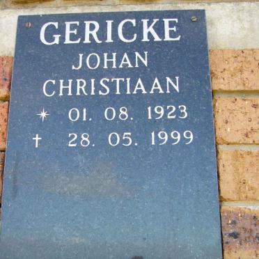 GERICKE Johan Christiaan 1923-1999