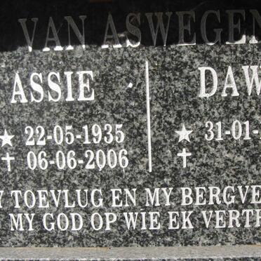 ASWEGEN Assie, van 1935-2006 &amp; Dawn 1937-