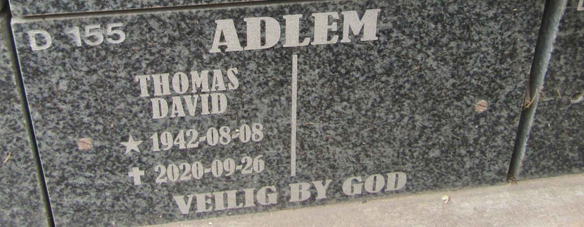 ADLEM Thomas David 1942-2020